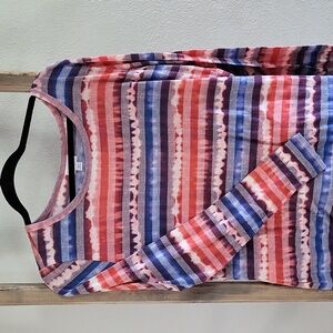 Lularoe Patriotic, long sleeve t-shirt dress, size XL